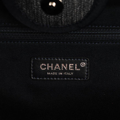 Chanel Canvas Large Deauville Tote Dark Blue 6 of 7