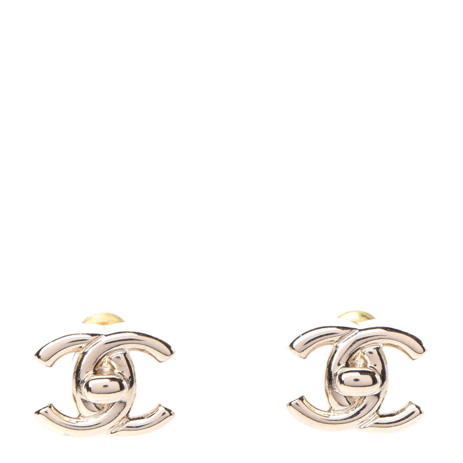 Chanel Metal CC Turnlock Earrings Gold 1 of 5