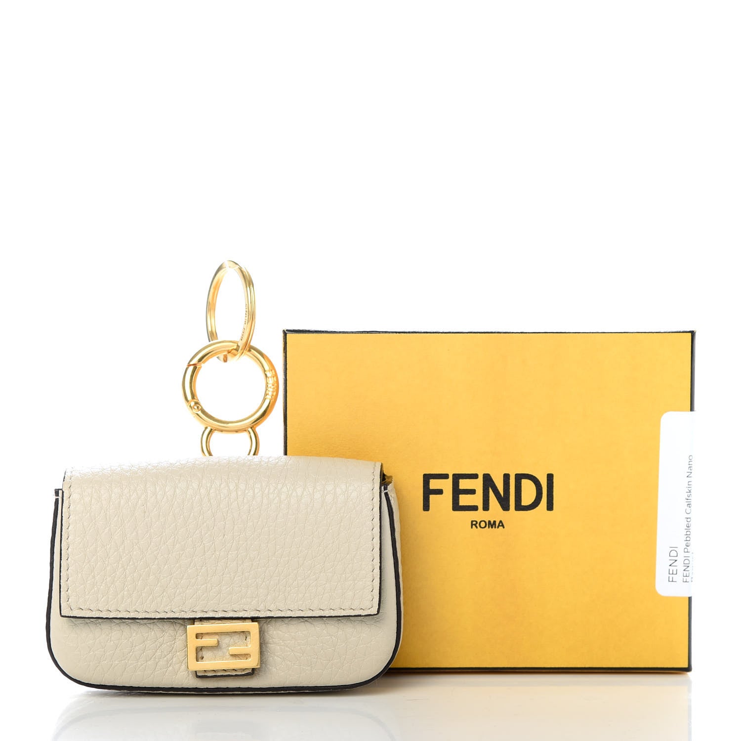 Fendi Cuoio Romano Micro Baguette Charm Latte 8 of 8
