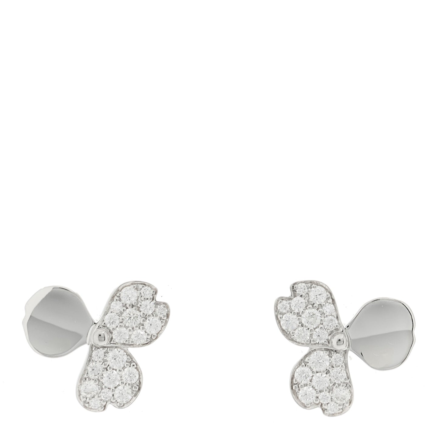 Platinum Diamond Paper Flowers Earrings