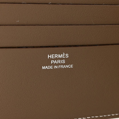 Hermes Swift Silk Printed Citizen Twill Compact Wallet Etoupe Sun 6 of 6