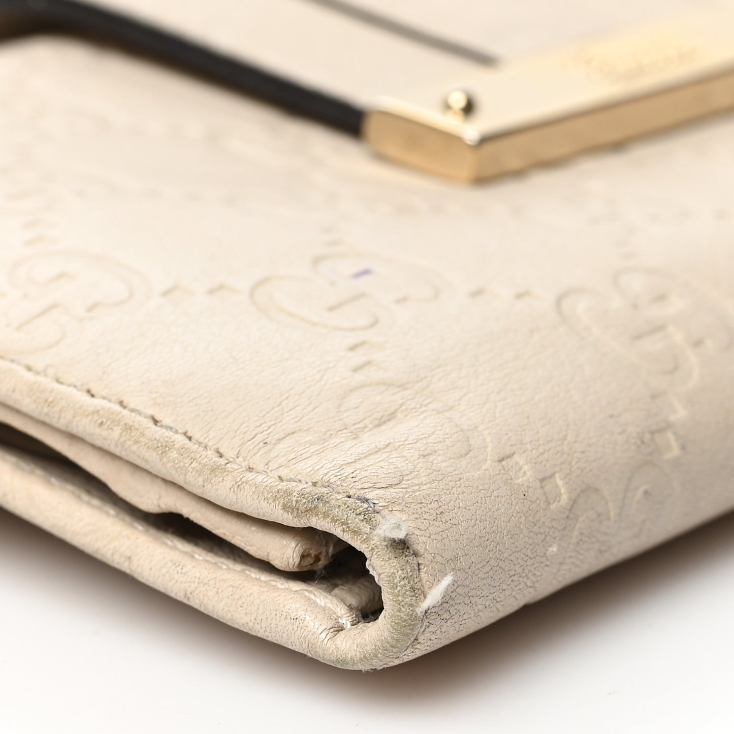 Guccissima Ladies Web Long Wallet Off White