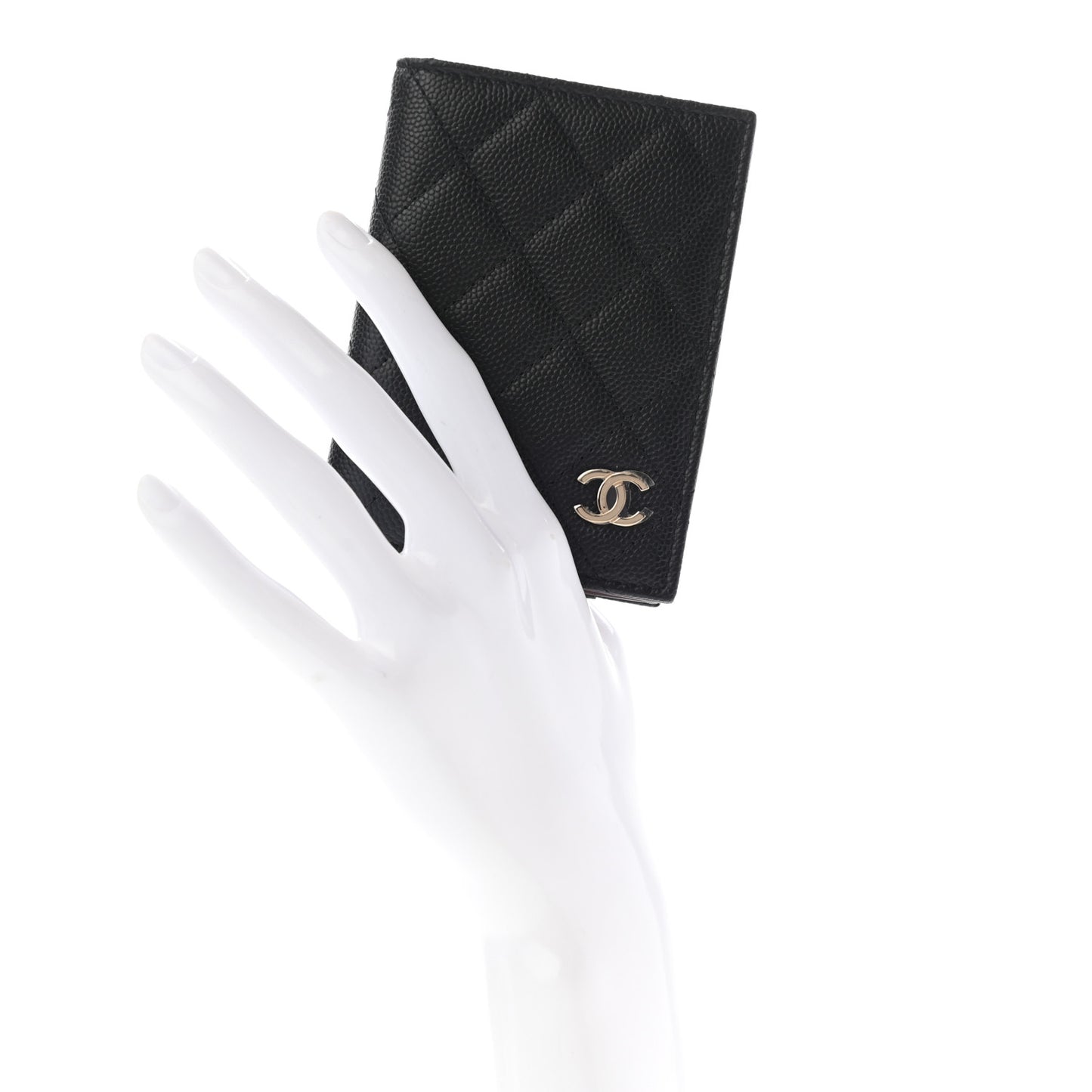 Caviar Quilted Card Holder Wallet Black