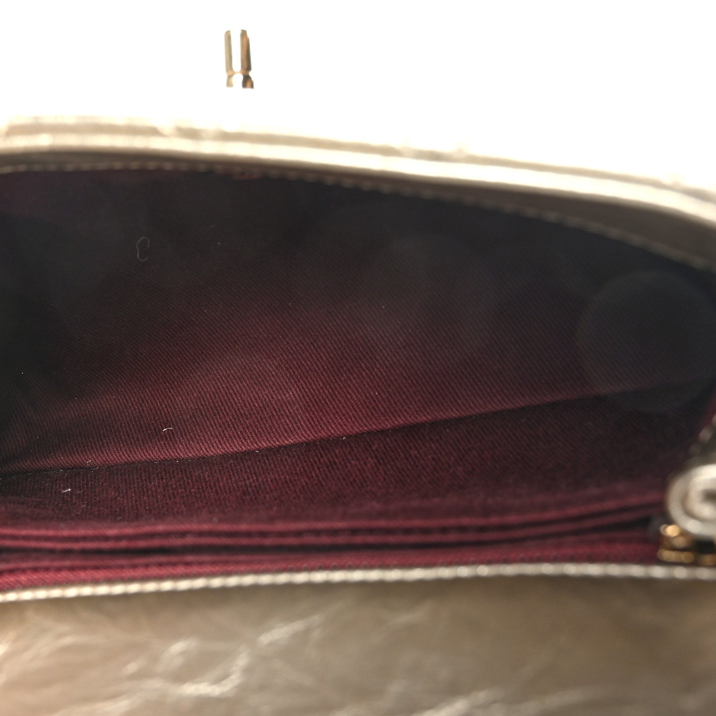 Metallic Aged Calfskin Quilted Mini Coco Handle Flap Gold