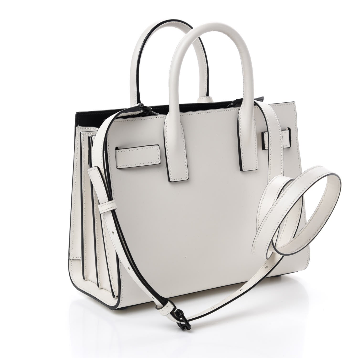 Saint Laurent Grained Calfskin Nano Sac De Jour Porcellana Black 3 of 10