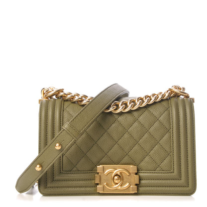 Chanel Caviar Quilted Small Boy Flap Khaki 1 of 8