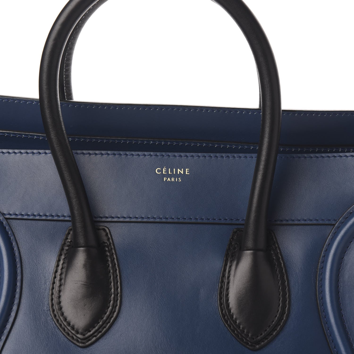Celine Smooth Calfskin Mini Bi-Color Luggage Ocean Blue 10 of 10