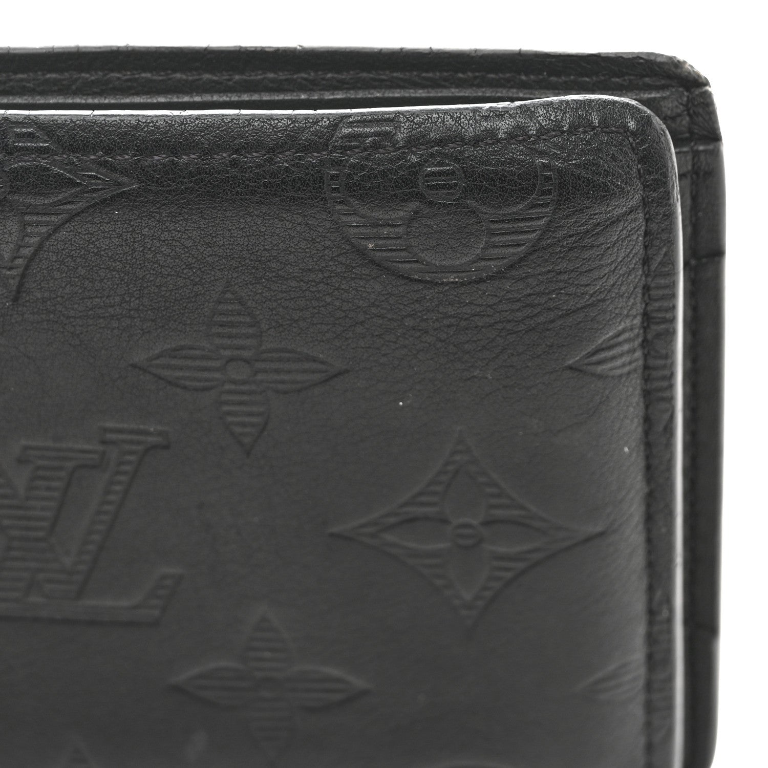 Louis Vuitton Calfskin Monogram Shadow Multiple Wallet Black 10 of 11