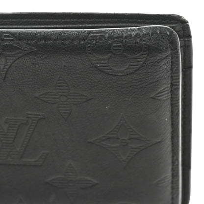 Louis Vuitton Calfskin Monogram Shadow Multiple Wallet Black 10 of 11