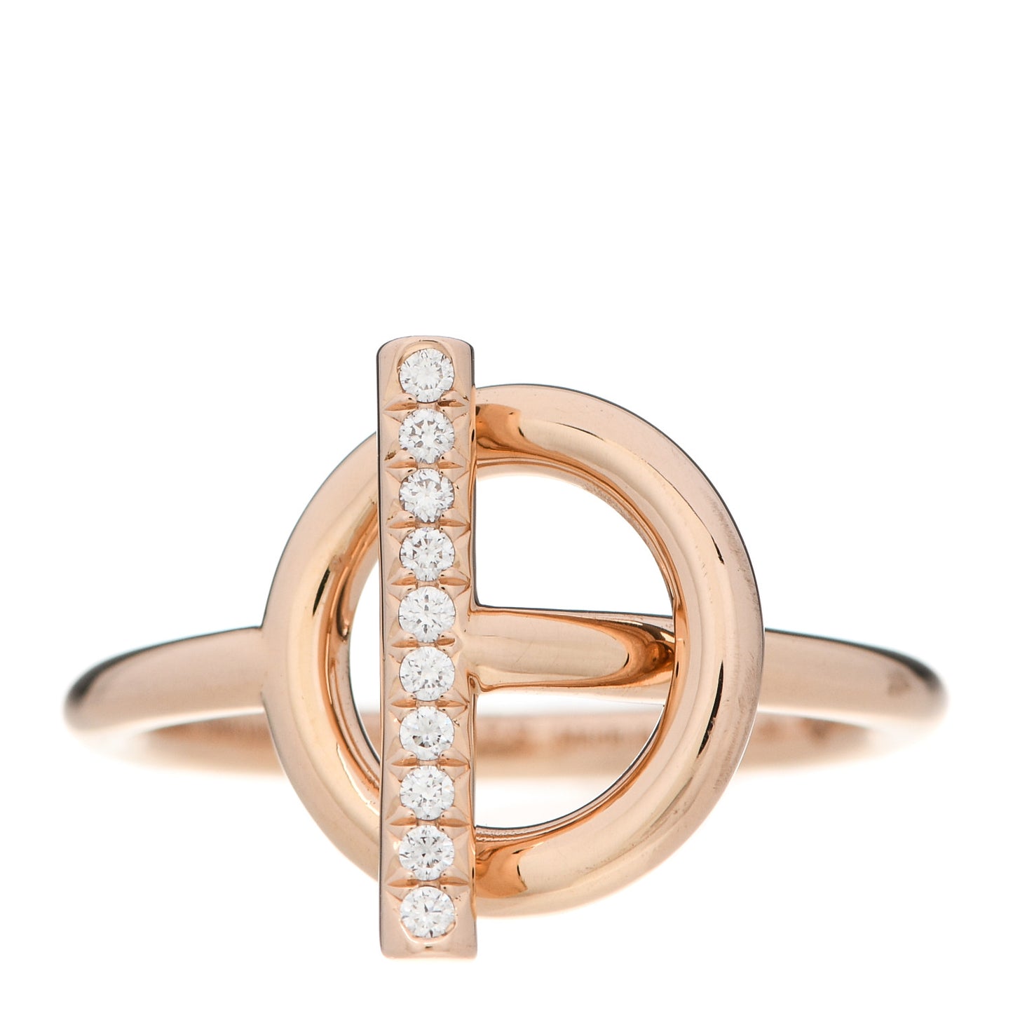 18K Rose Gold Diamond PM Echappee Ring 53 6.5