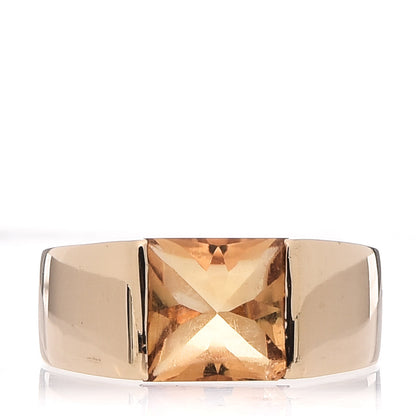 Cartier 18K Yellow Gold Citrine Tank Ring 50 5.25 1 of 7