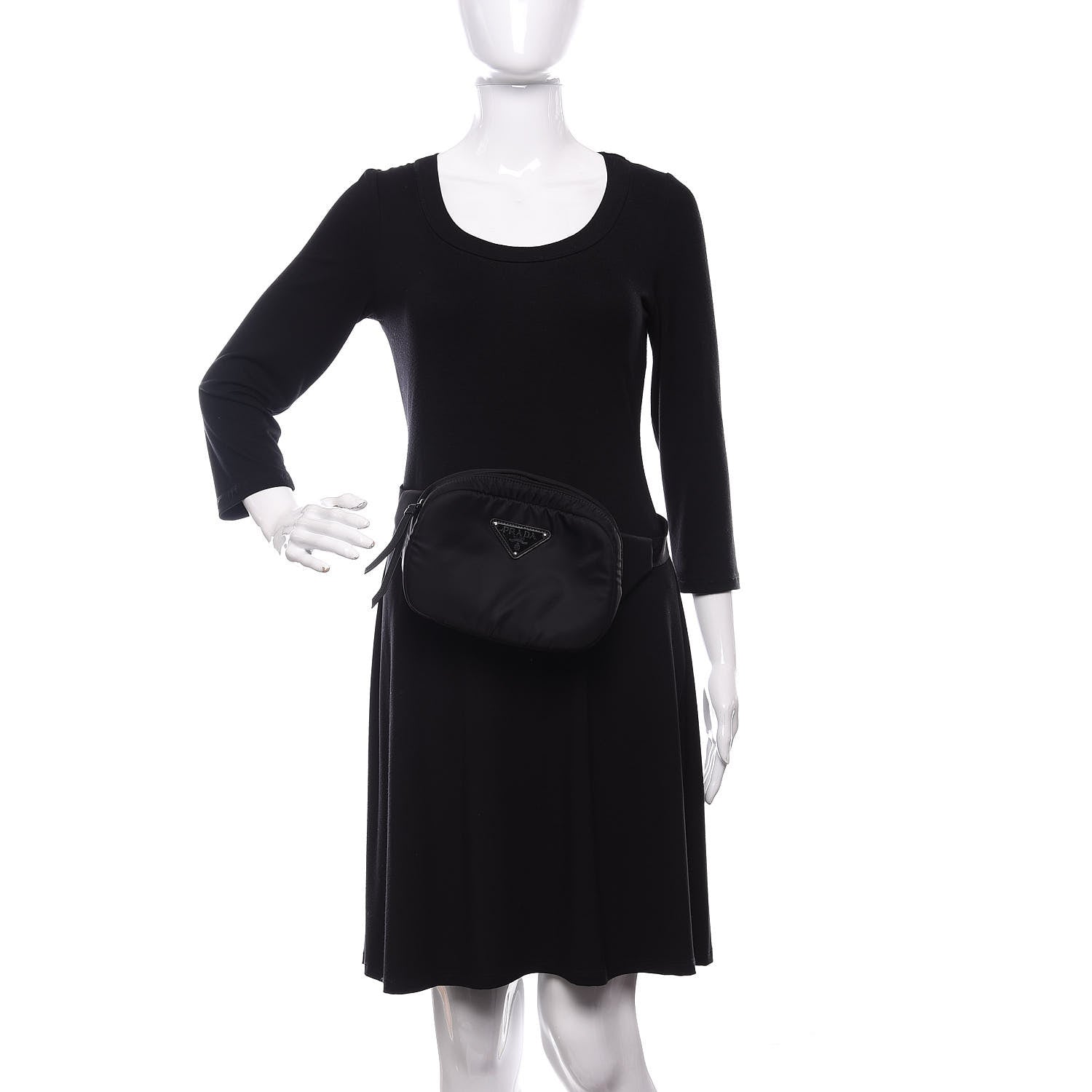 Prada Tessuto Nylon Belt Bag Black 2 of 9
