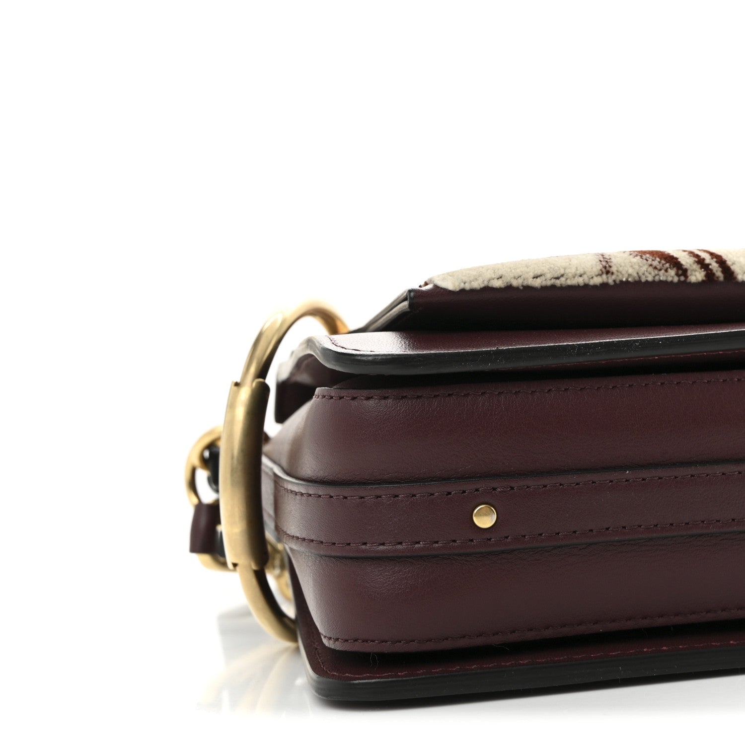 Chloe Calfskin Velvet Small Roy Bag Bordeaux 8 of 9