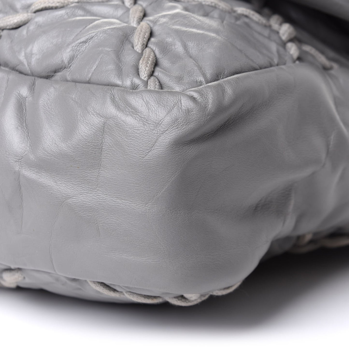 Calfskin Ultra Stitch Oversized Flap Grey