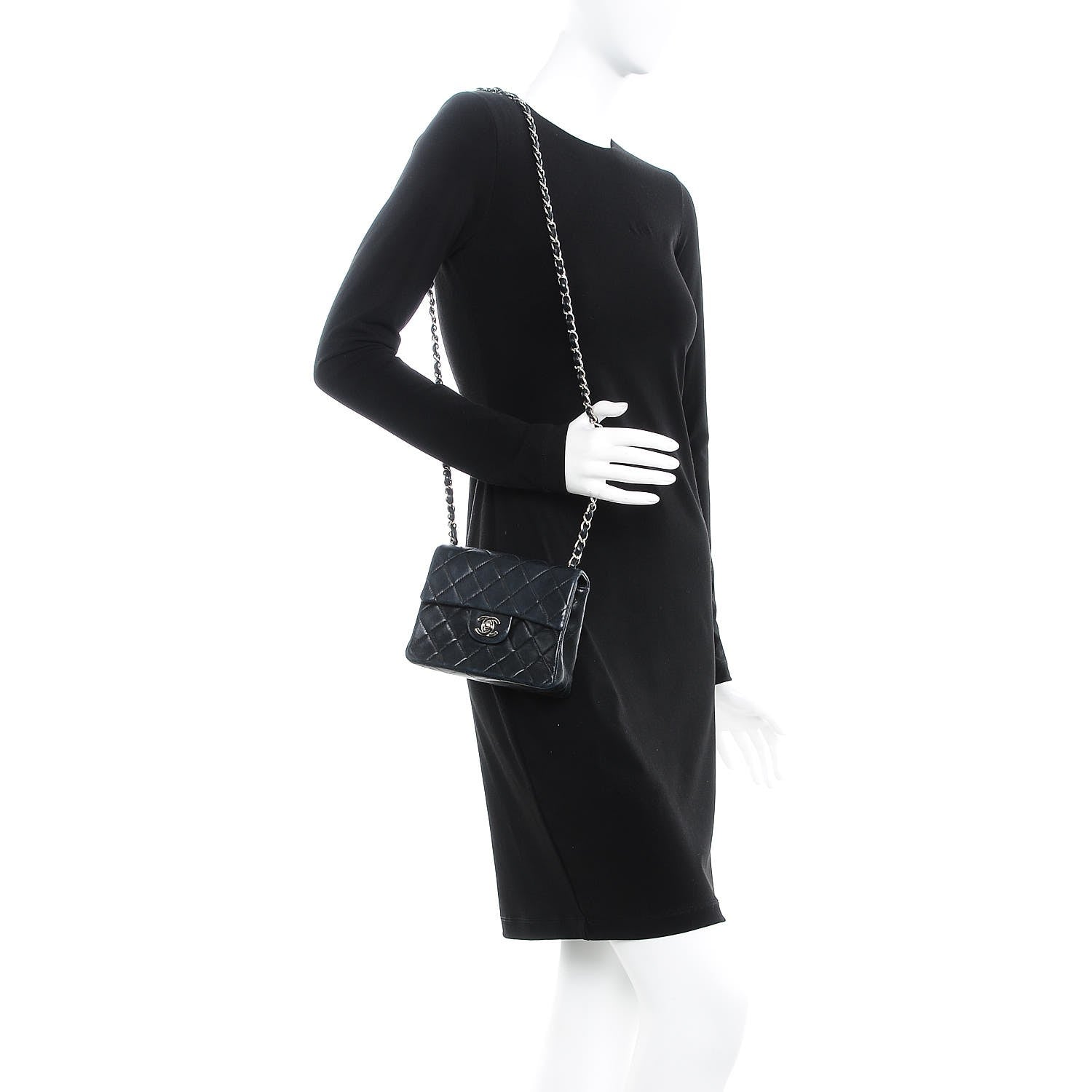 Chanel Lambskin Quilted Mini Square Flap Black 2 of 13