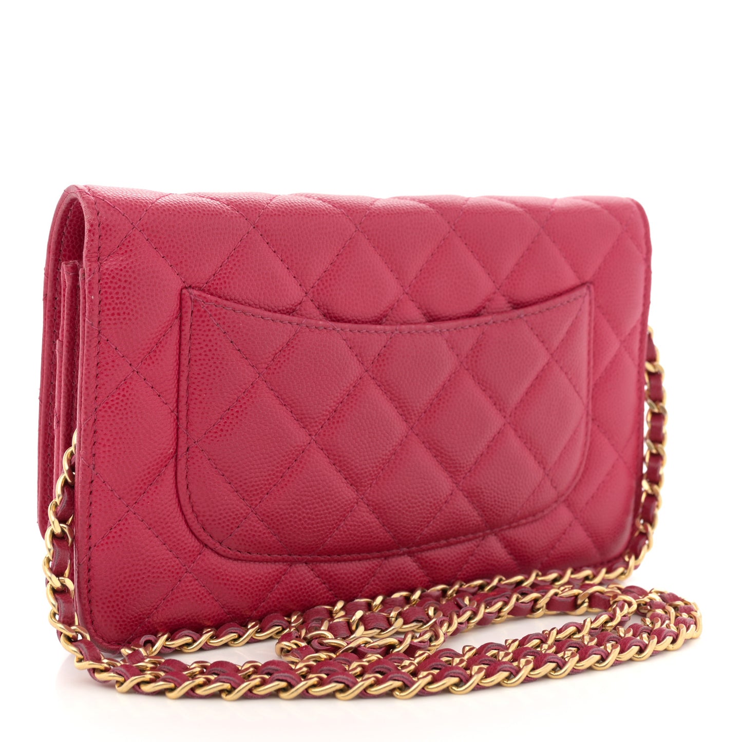 Caviar Quilted 2.55 Reissue Wallet On Chain WOC Dark Pink