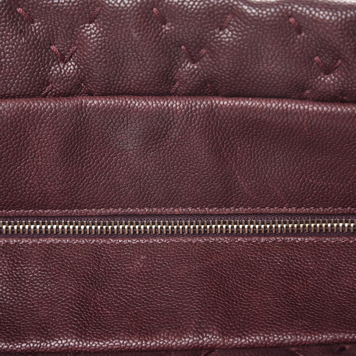 Caviar Stitched Tote Burgundy