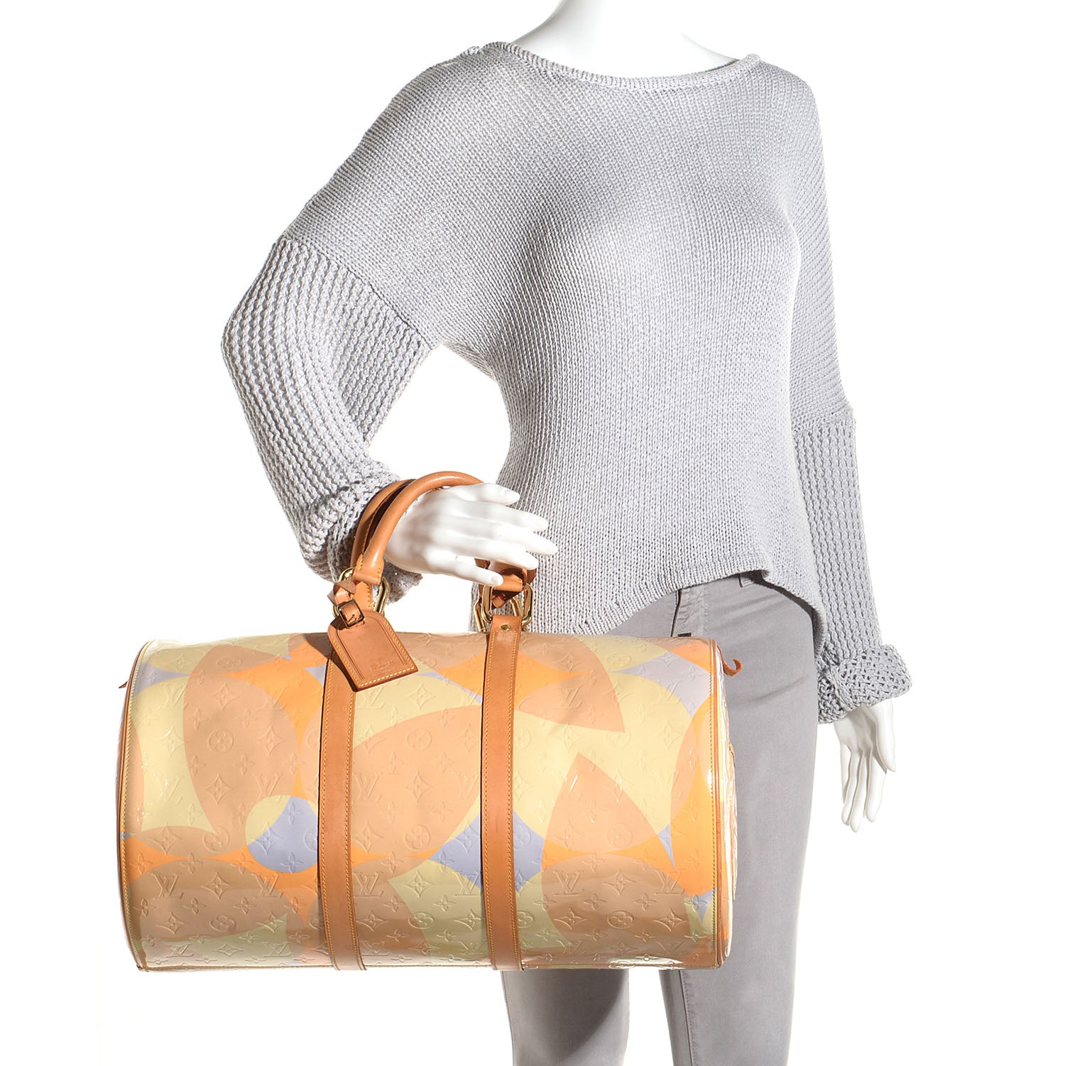 Louis Vuitton Vernis Fleur Barrel Yellow Beige 2 of 7