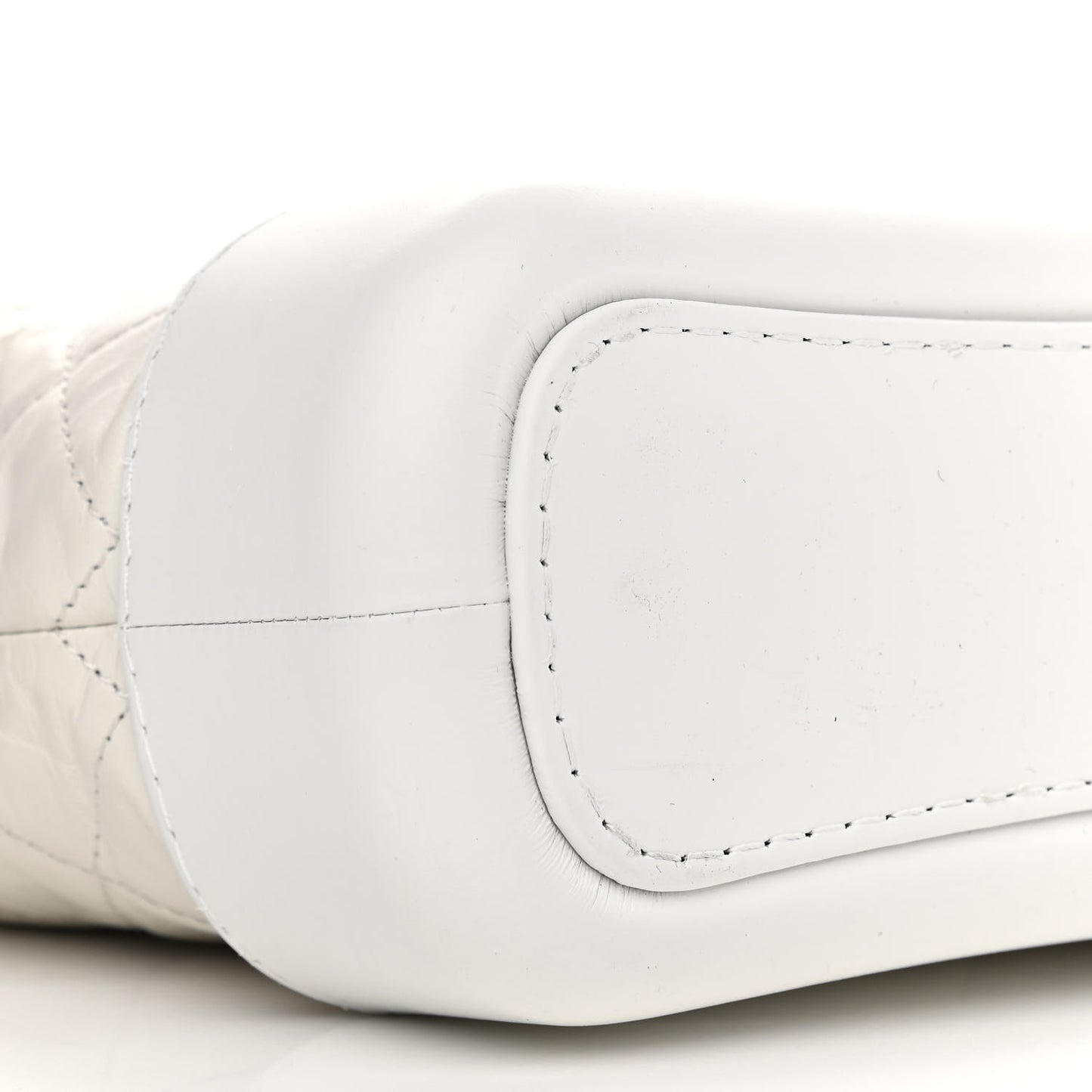 Aged Calfskin Quilted Small Gabrielle Hobo White