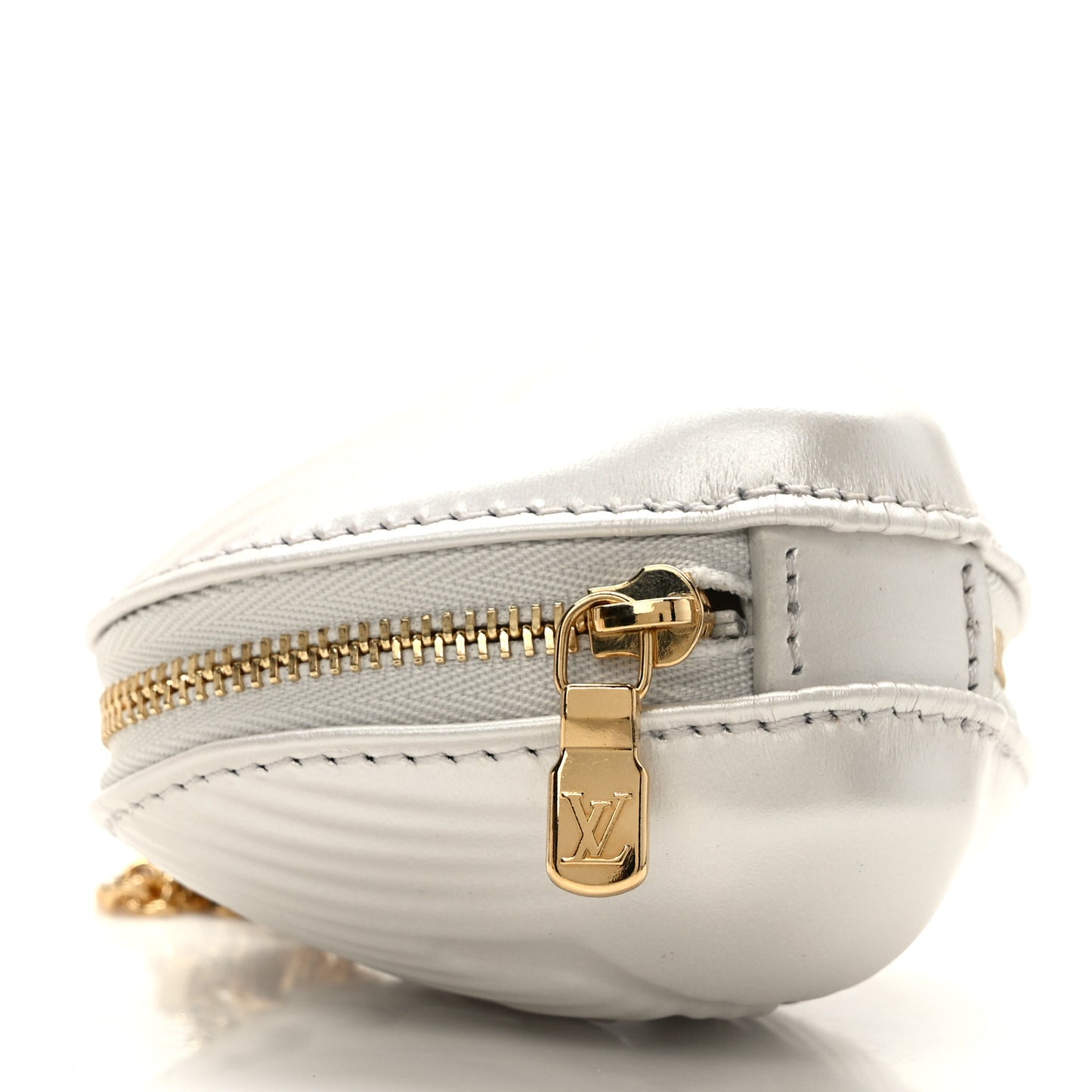 Cowhide By The Pool Shell Coin Purse White