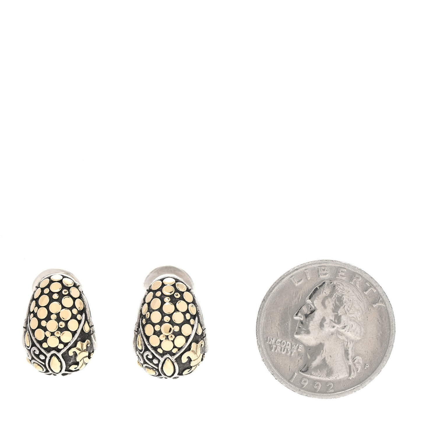 Sterling Silver 18K Yellow Gold Buddha Belly Earrings