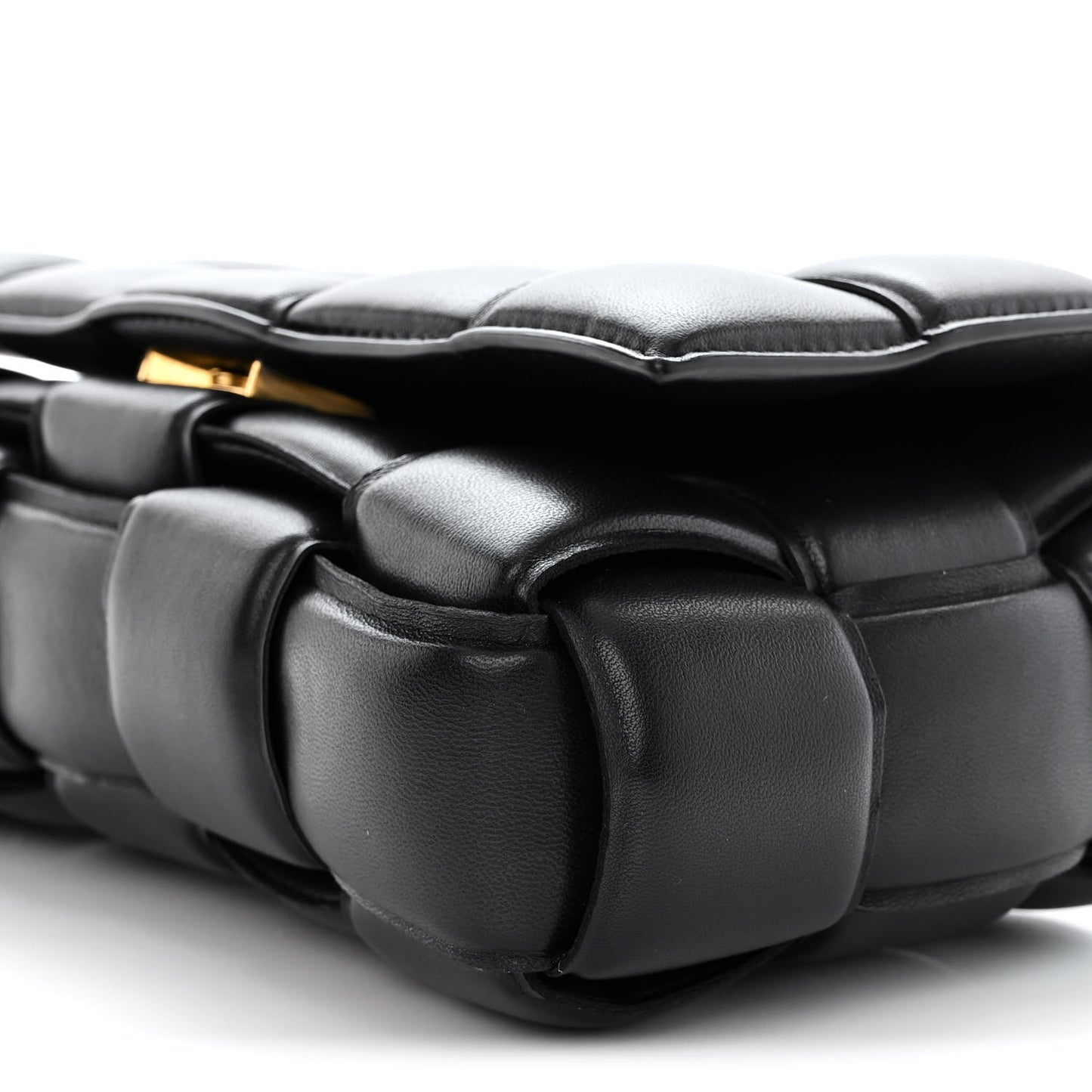 Nappa Maxi Intreccio Padded Cassette Crossbody Bag Black