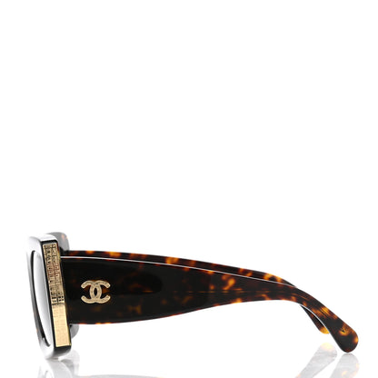 Chanel Acetate Rectangle Sunglasses 5435 Tortoise 3 of 8
