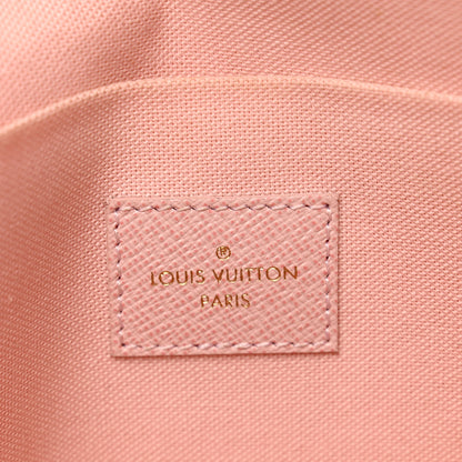 Louis Vuitton Damier Azur Pochette Felicie Chain Wallet Rose Ballerine 7 of 14