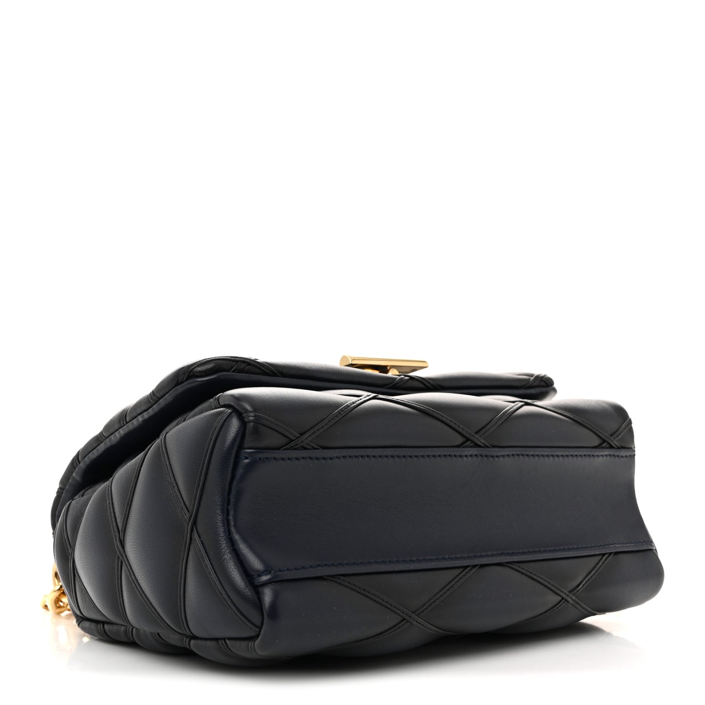 Lambskin Malletage Top Handle GO-14 MM Bleu Marine