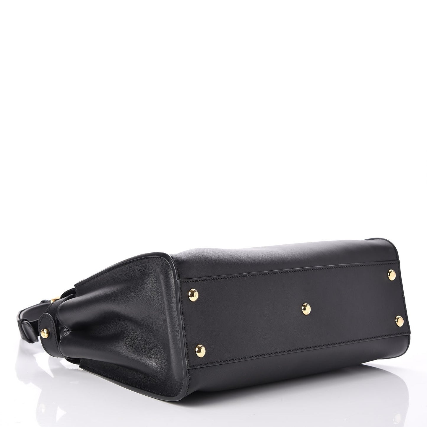 Vitello Seta Shiny Nappa Medium Peekaboo Iconic Satchel Black
