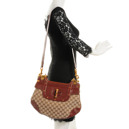 Gucci Monogram Peggy Bamboo Top Handle Bag 2 of 7