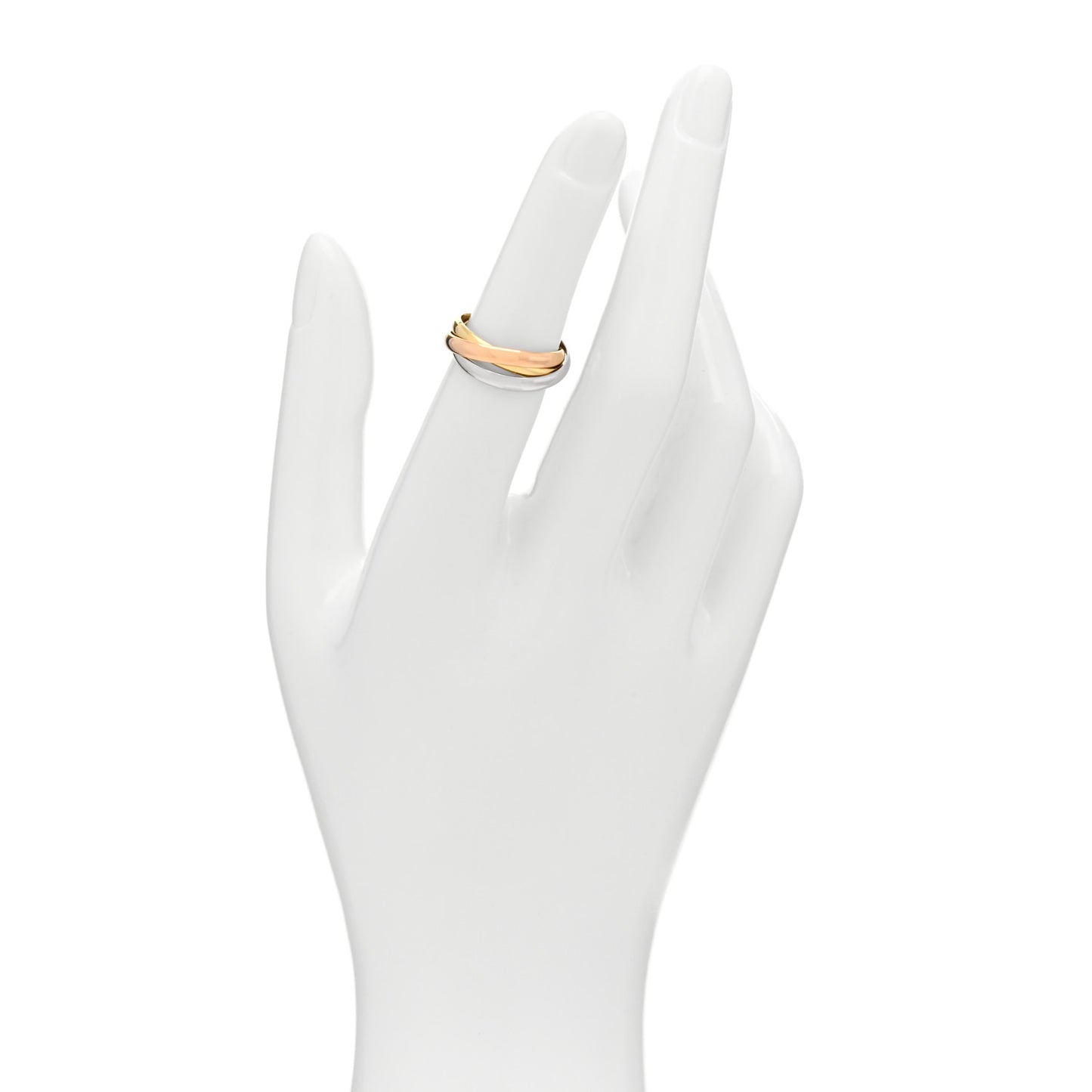18K Pink Yellow White Gold Small Trinity Ring 49 5