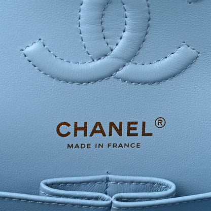 Chanel Caviar Quilted Small Double Flap Light Blue 5 of 10