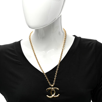 Chanel Metal Large CC Pendant Chain Necklace Gold 2 of 5