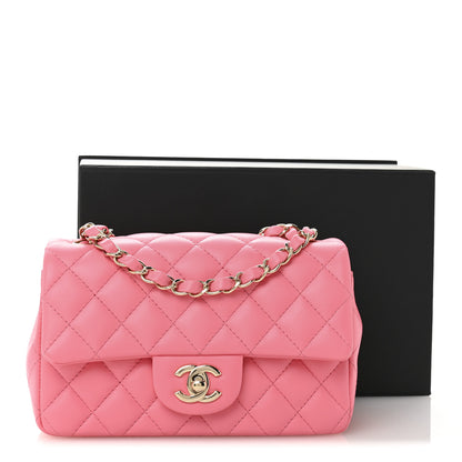 Chanel Lambskin Quilted Mini Rectangular Flap Pink 11 of 11