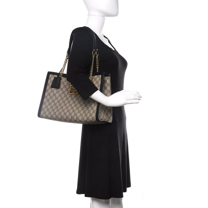 Gucci GG Supreme Monogram Medium Padlock Tote Black 2 of 11