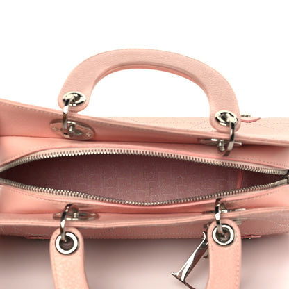 Christian Dior Calfskin Cannage Stitched Small East West Lady Dior Rose Clair 5 of 7