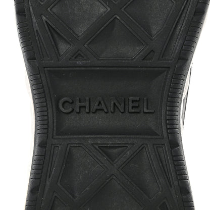 Chanel Velvet Calfskin Mixed Fibers CC Sneakers 36.5 Black 6 of 9