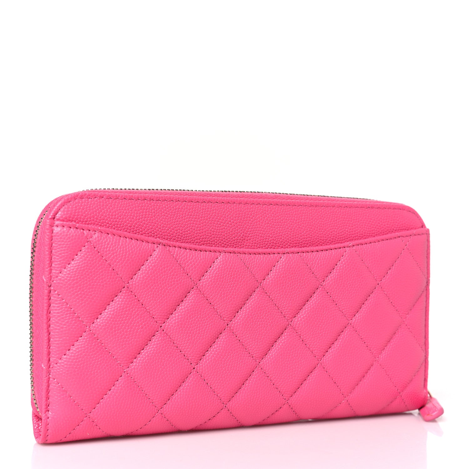 Chanel Caviar Quilted Large Gusset Zip Around Wallet Rose 3 of 10