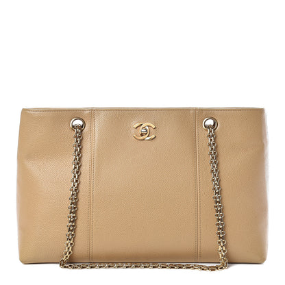 Chanel Caviar CC Shoulder Bag Beige 1 of 11