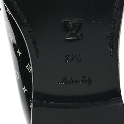 Louis Vuitton Patent Calfskin Monogram Chess Flat Loafer 37.5 Black 6 of 8