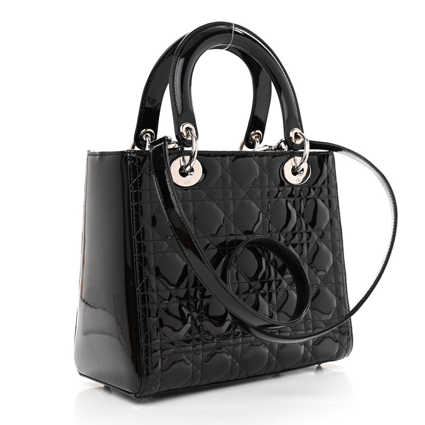 Patent Cannage Medium Lady Dior Black