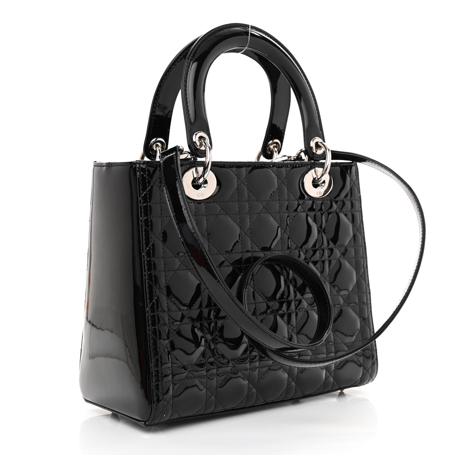 Christian Dior Patent Cannage Medium Lady Dior Black 3 of 8