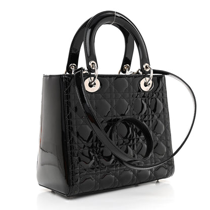 Christian Dior Patent Cannage Medium Lady Dior Black 3 of 8