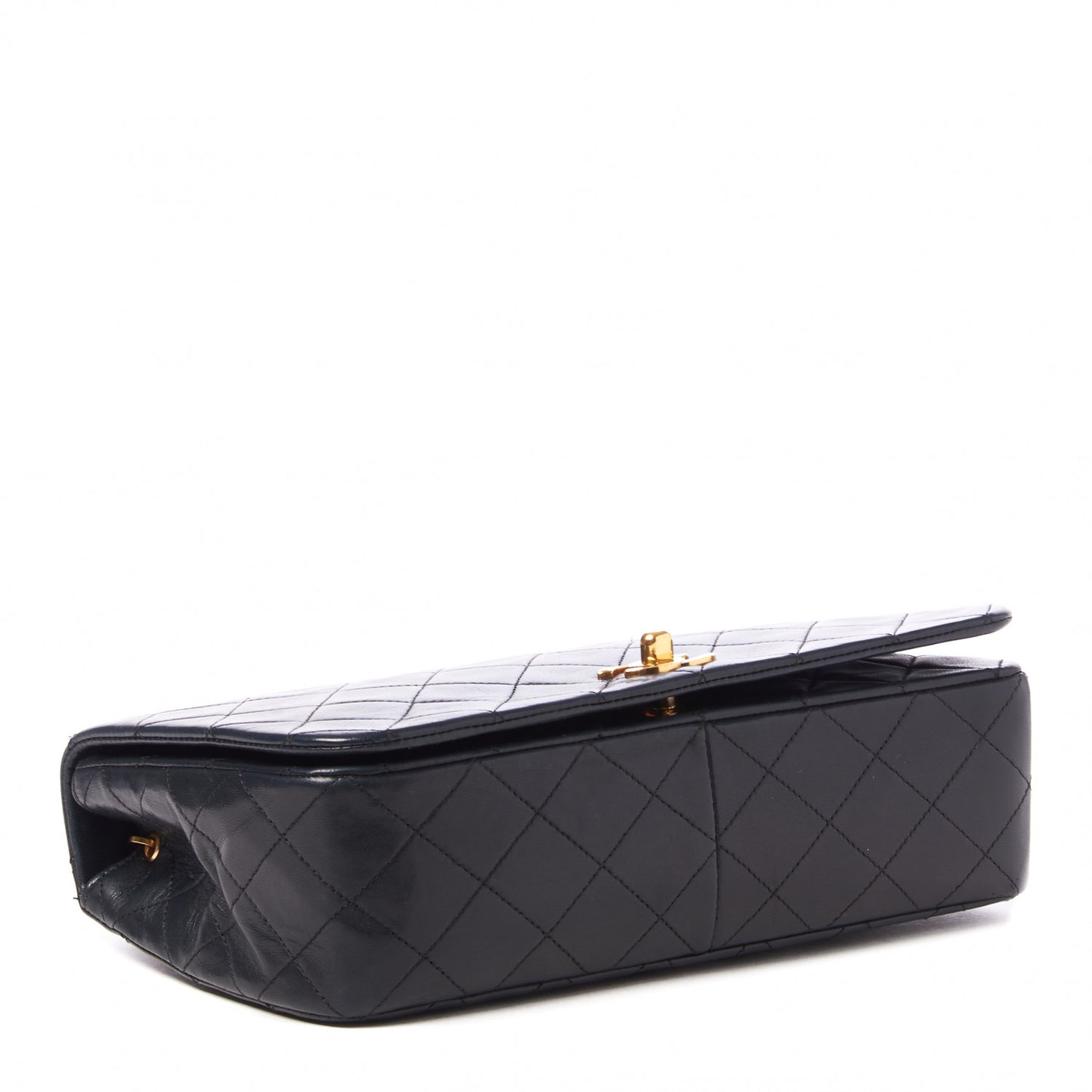Lambskin Quilted Small Single Flap Bag Black