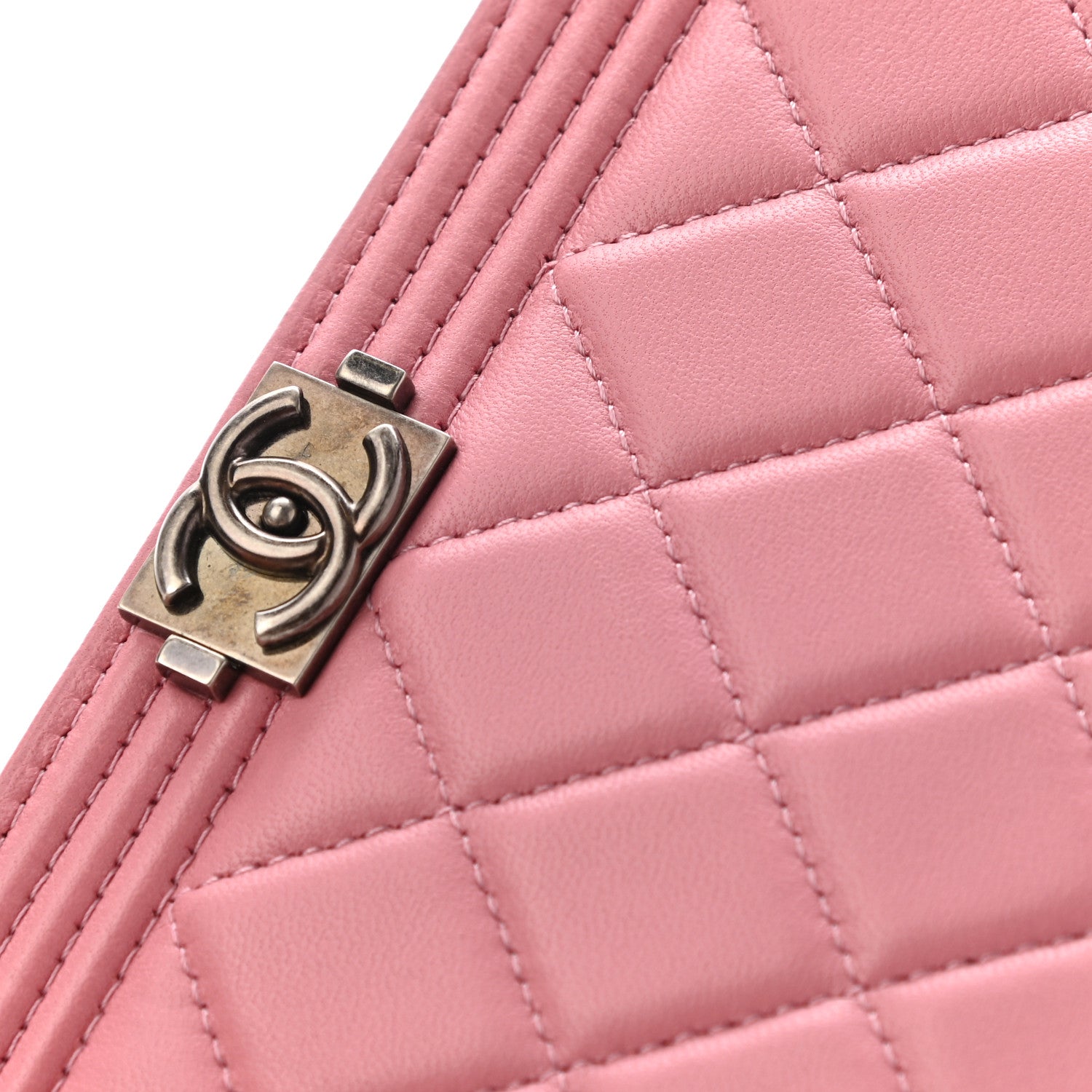 Chanel Lambskin Quilted Boy Yen Wallet Pink 10 of 11