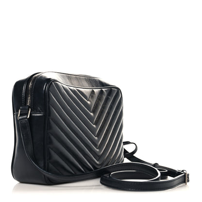 Saint Laurent Calfskin Matelasse Monogram Lou Camera Bag Black 3 of 12