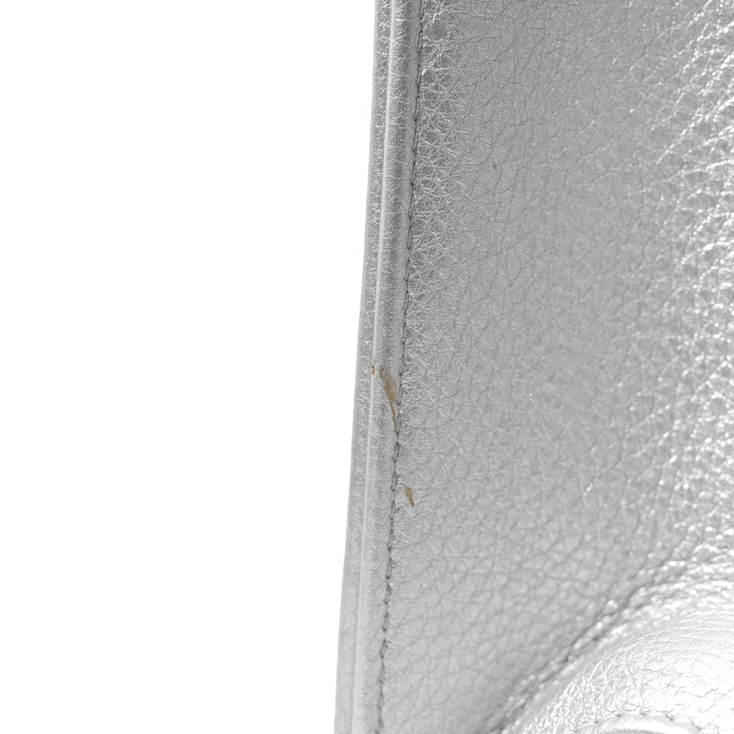 Metallic Grained Calfskin Medium Diorama Flap Bag Silver