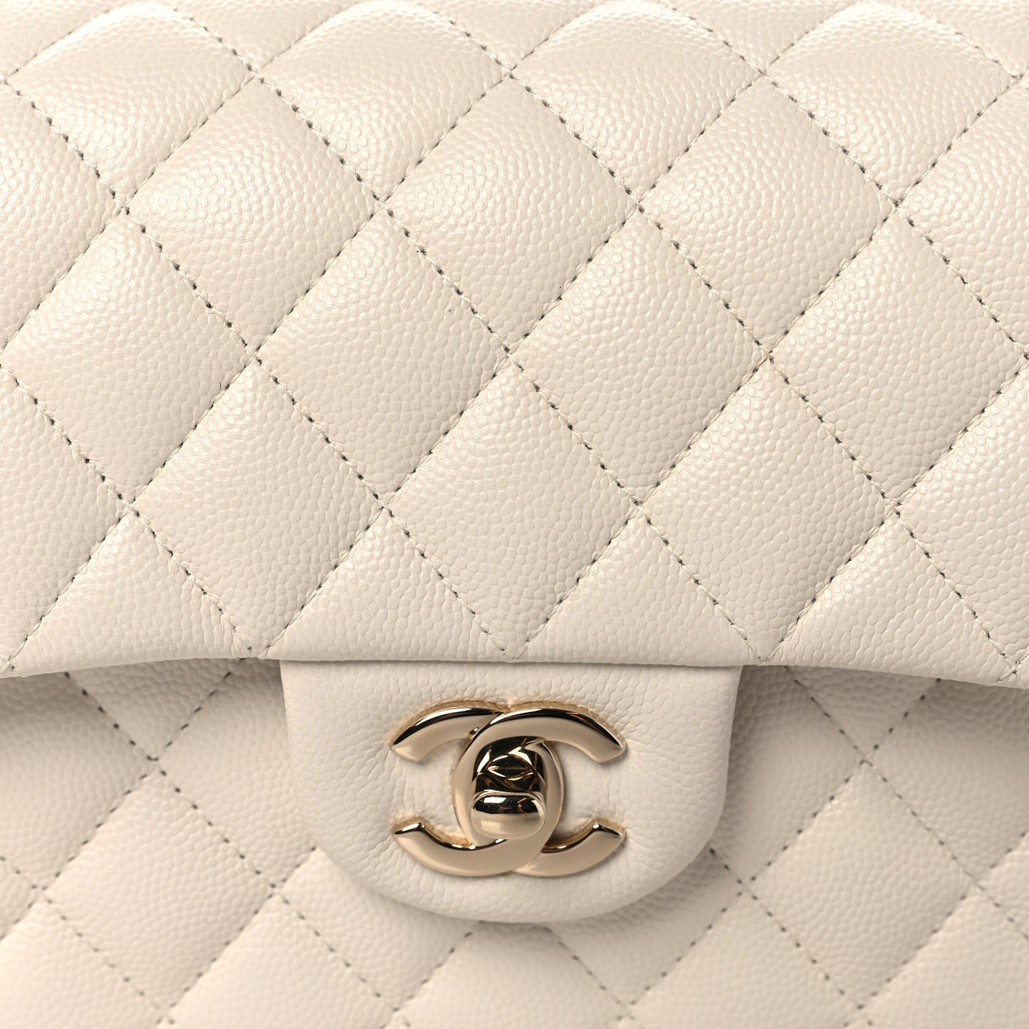 Caviar Quilted Small Double Flap White White