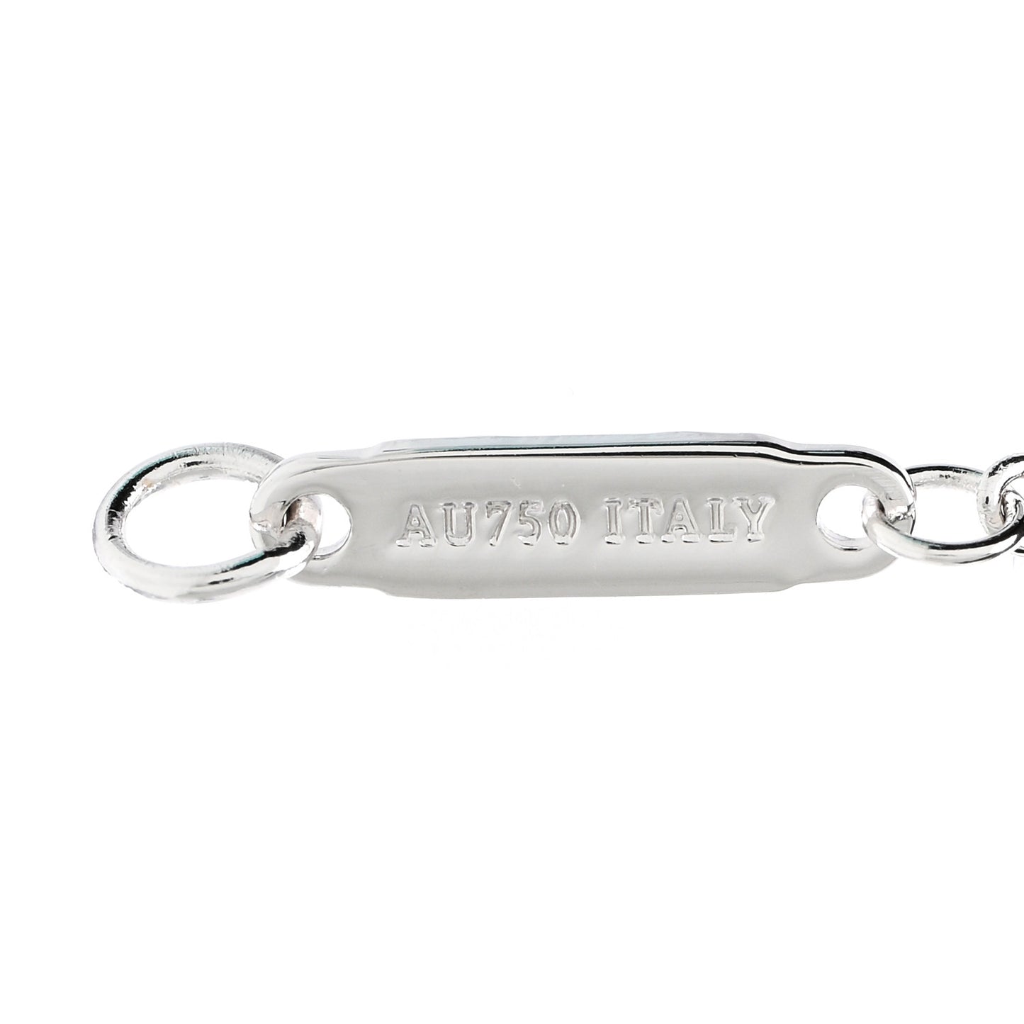 18K White Gold Diamond Tag Chain Bracelet